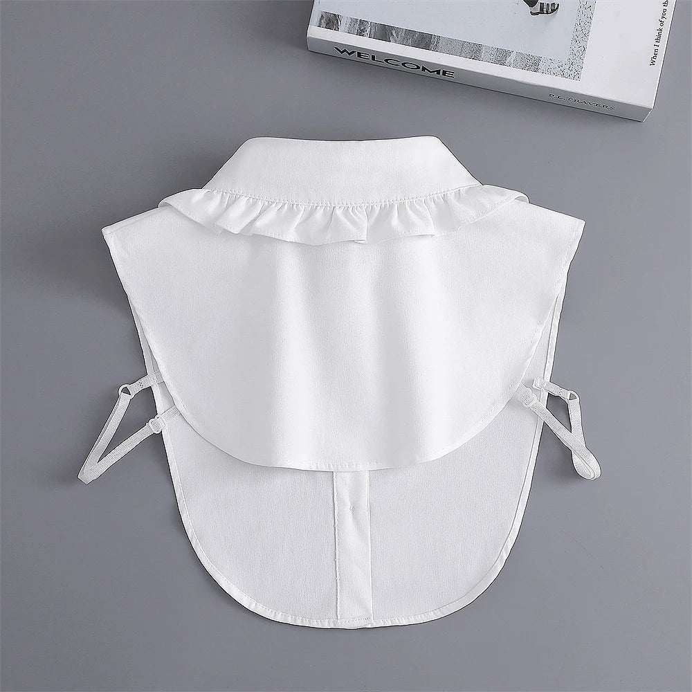 Women Fake Collar Shirt Ruffles Lapel Detachable Shirt