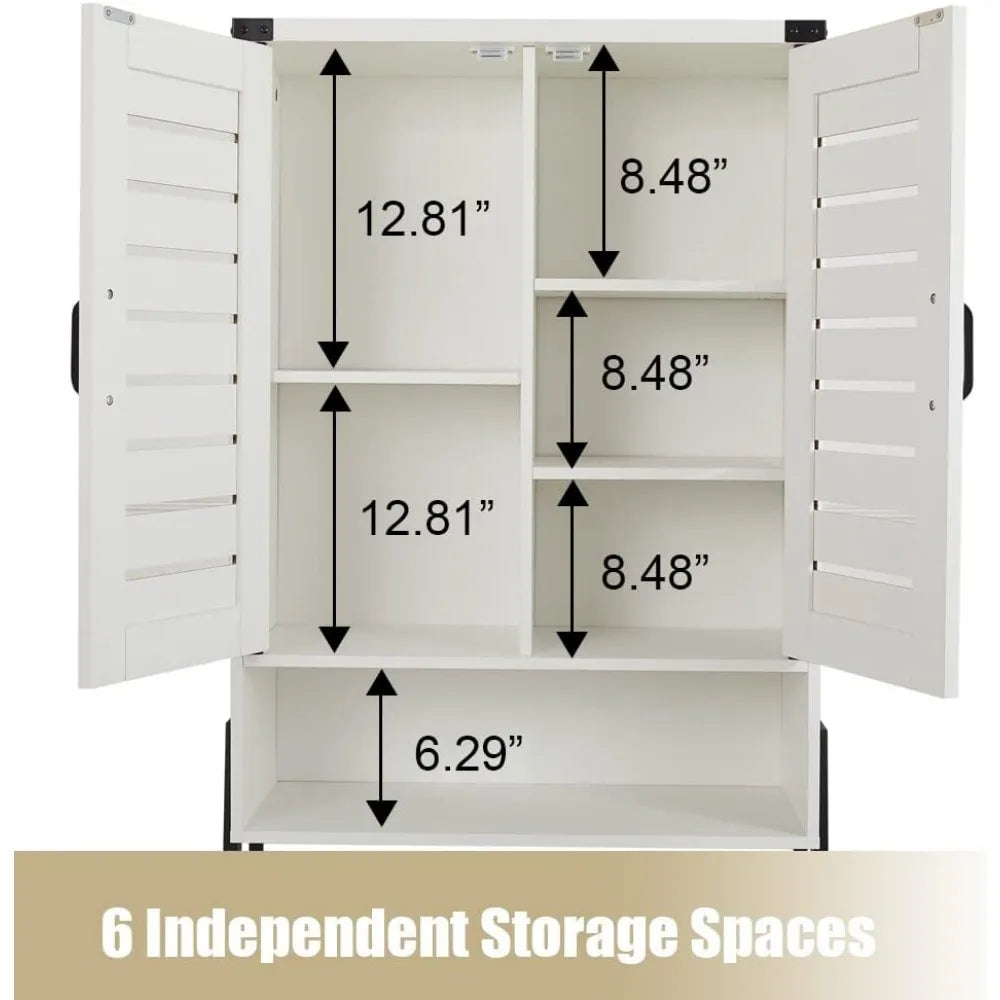 Storage Cabinet With 2-Door Blinds Bathroom Furniture Freestanding