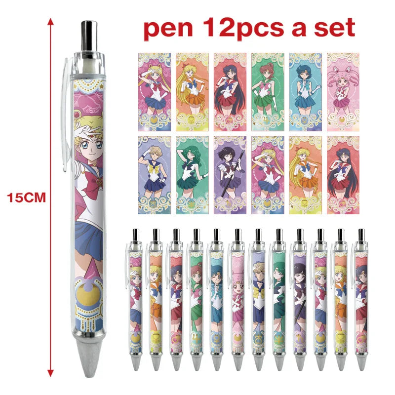 12pcs Anime Figure Sailor Moon Kawaii Cartoon Peripheral