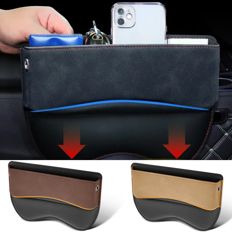 Suede Car Seat Side Storage Pocket For Car