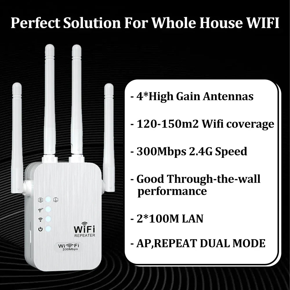 OPTFOCUS 2.4G WiFi Repeater 2LAN 300Mbps repetidor of
