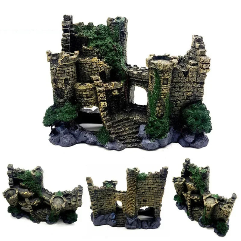 Resin Artificial Fish Tank Ancient Castle Aquarium Decoration