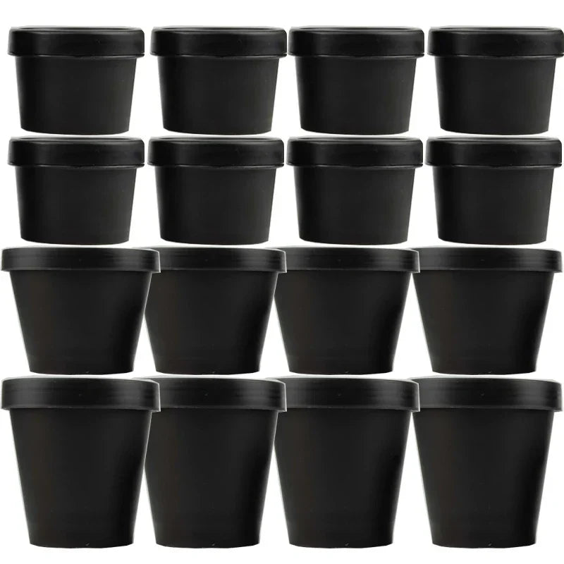 20Pcs 50ml 100ml 200ml Black Refillable Bottles Plastic