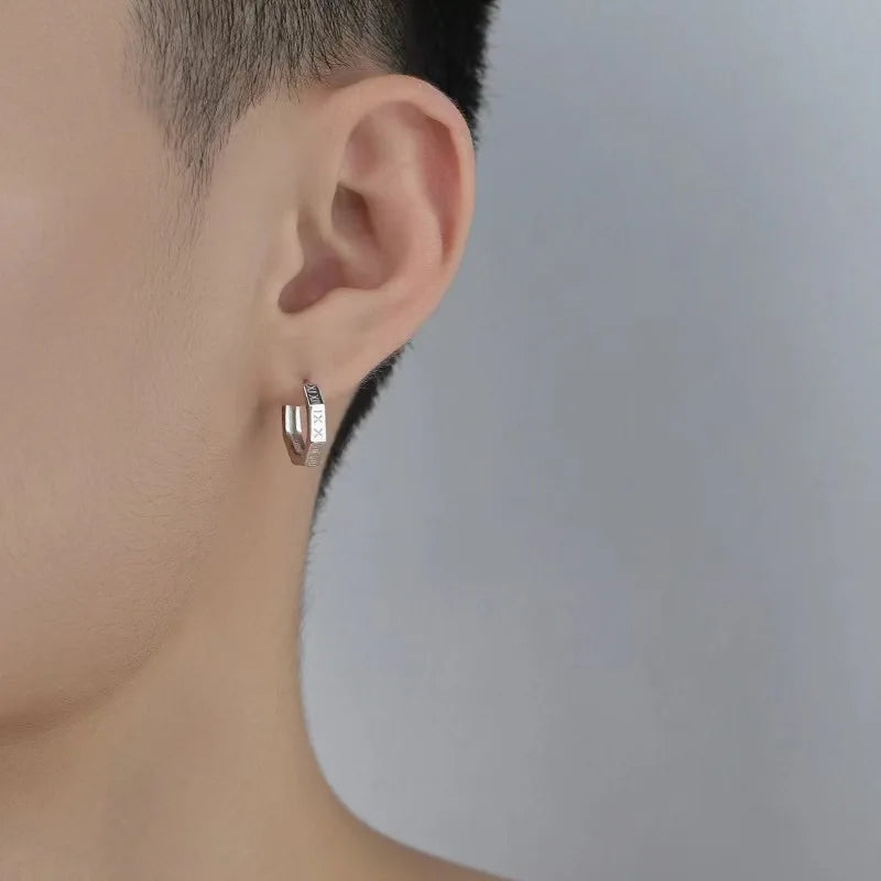 For Men, S925 Silver Needle Earrings For Men