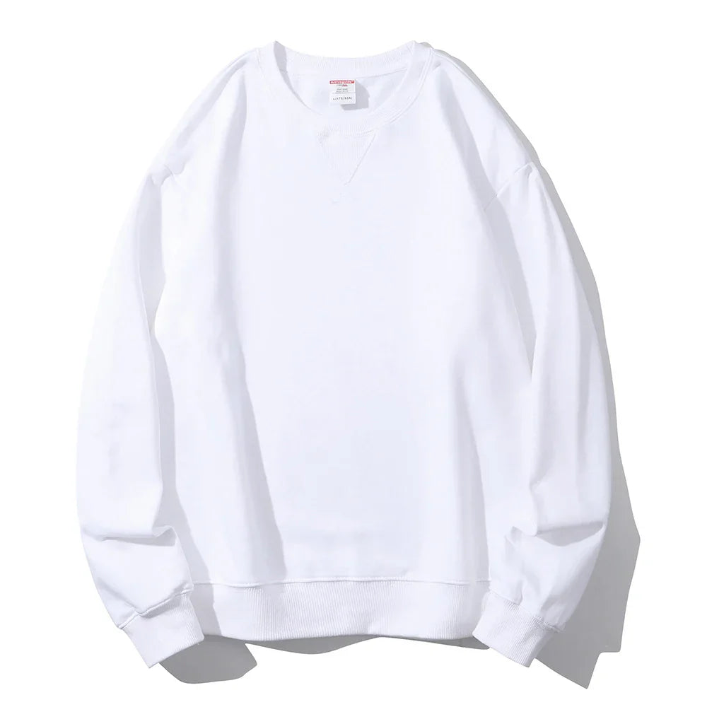 Autumn Winter 380g Cotton Heavy Hoodie Round Neck