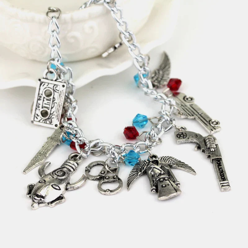 Movie Supernatural Dean Leather Rope Coppery Pendant Necklace