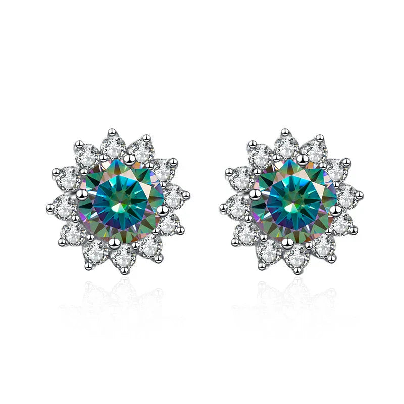 JoyceJelly 1 carat D Color Moissanite Diamond Earrings