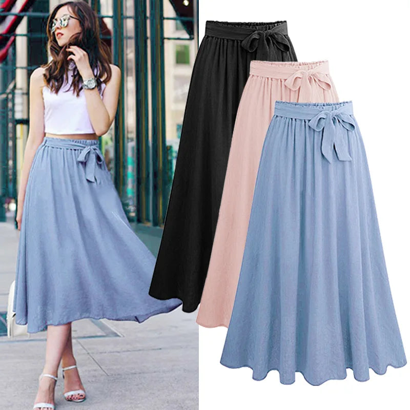 Casual Streetwear Plus Size Long Skirts Women Summer