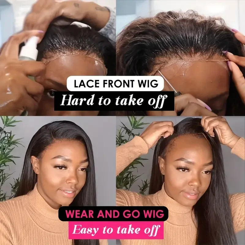 Kinky Straight 4x4 HD Transparent Lace Front Human