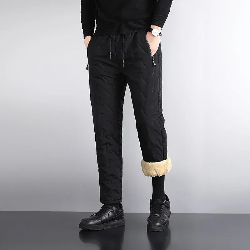 Fleece Cotton Plush Pants Men's Joggers Casual Winter