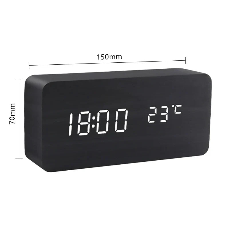 Modern Wooden Led Smart Alarm Clocks For Bedrooms