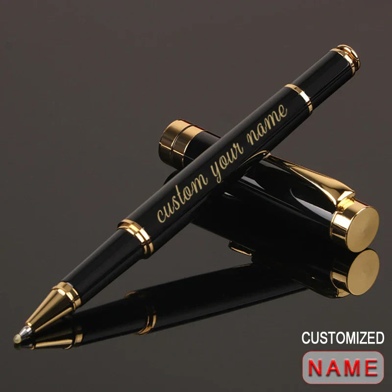 Customize Gold Color Text Gel Pens Engraving Metal