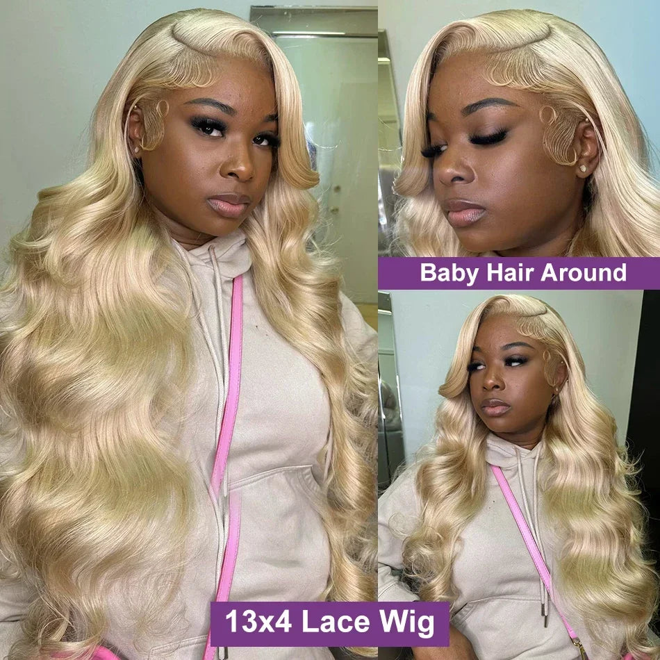 613 Honey Blonde Body Wave Lace Front Wig