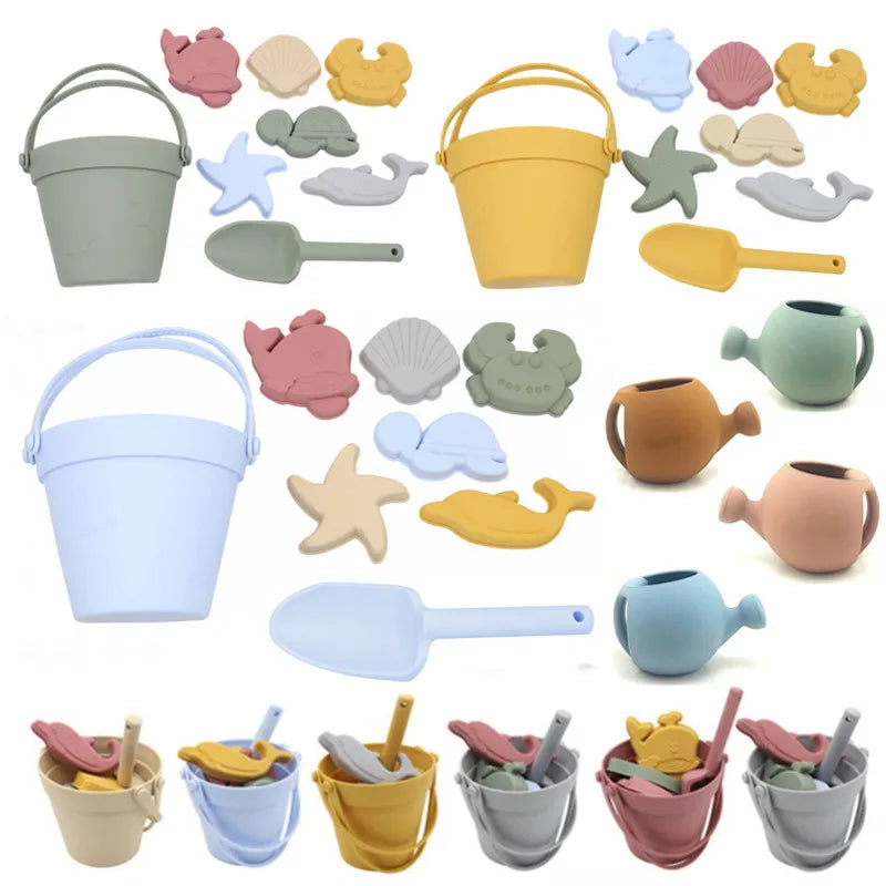Summer Beach Toys Kids Soft Silicone Sandbox Set