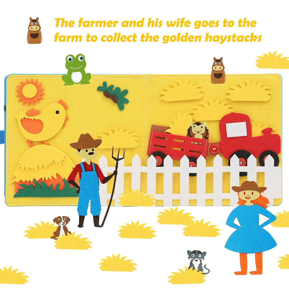 Toddlers Montessori Toys Busy Board Farm Animal Scene