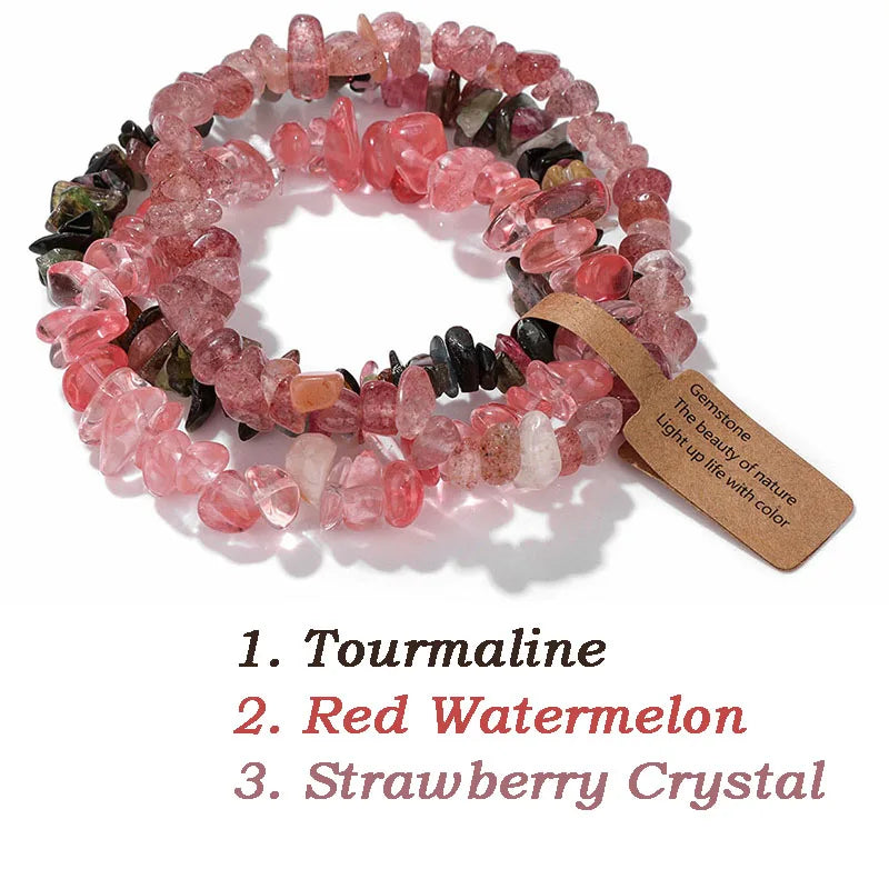Irregular Chips Natural Stone Bracelet Aquamarine Beads Crystal