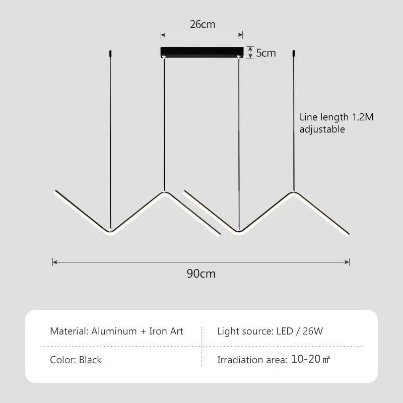 Modern LED Pendant Light Nodic Gold Hanging Chandelier