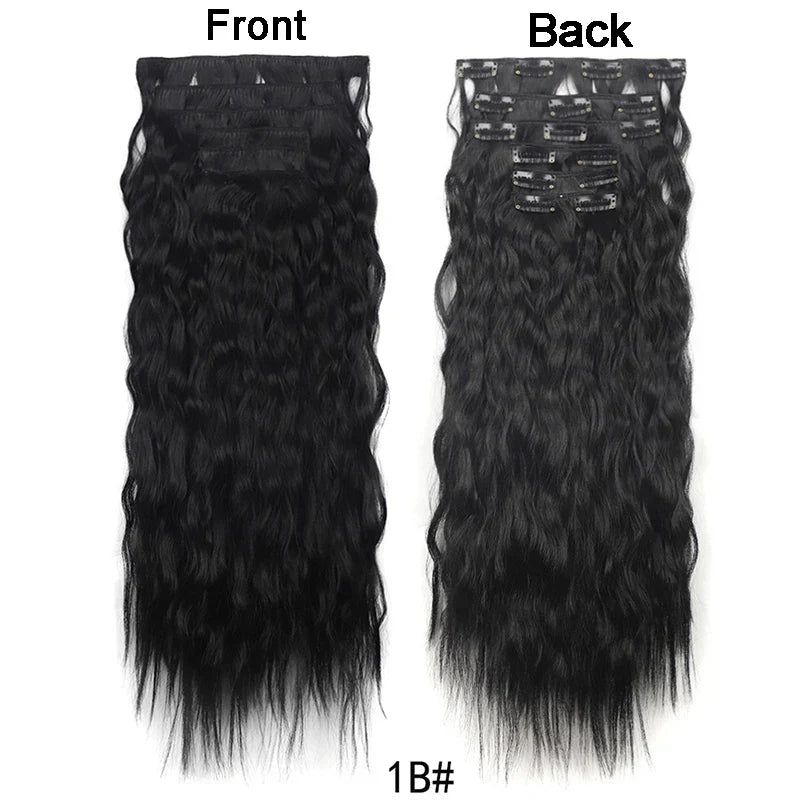 Long Curl Wave Clip In Hair Extensions 6Pcs/Set