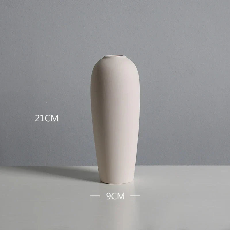 Nordic White Tabletop Vases Ceramic Flower Vase Living