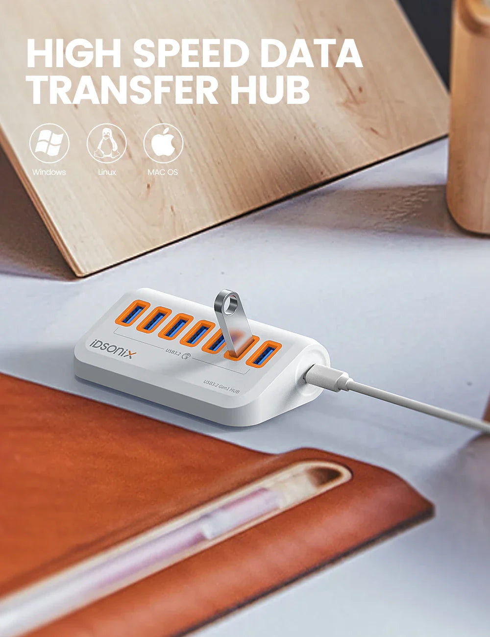 iDsonix USB Splitter USB 3.2 Hub 10Gbps Type