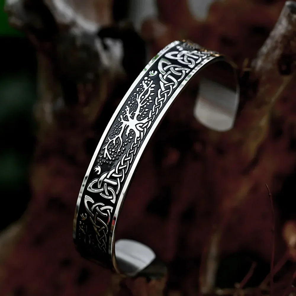 Black Stainless Steel Viking Rune Bracelets For Men