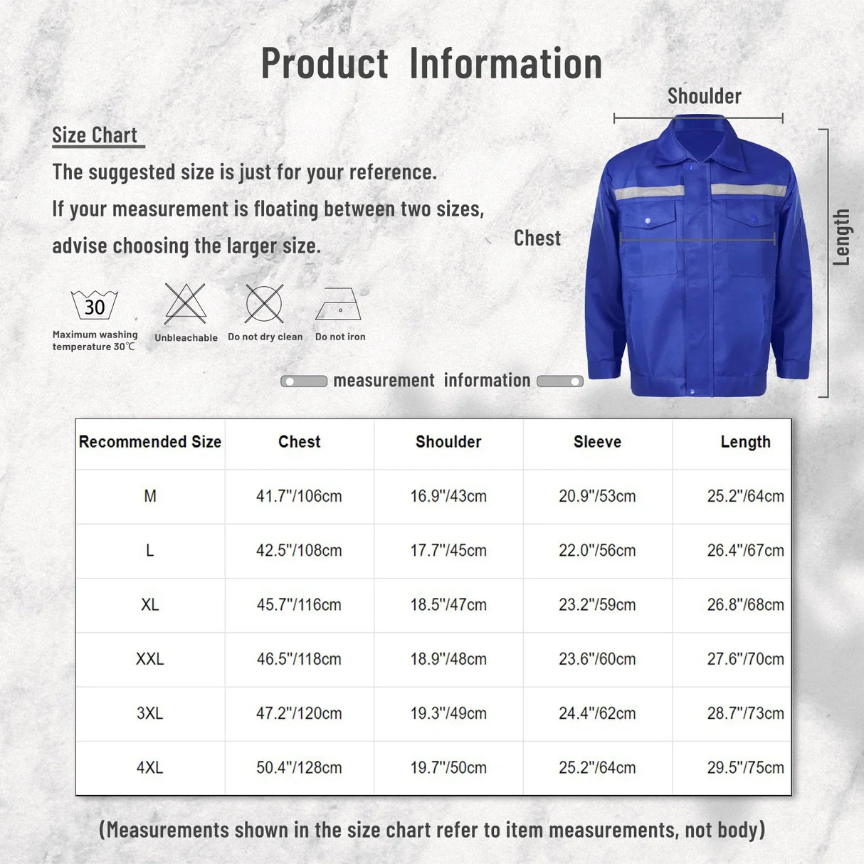 Mens Womens Work Jacket Long Sleeve Worker Uniform
