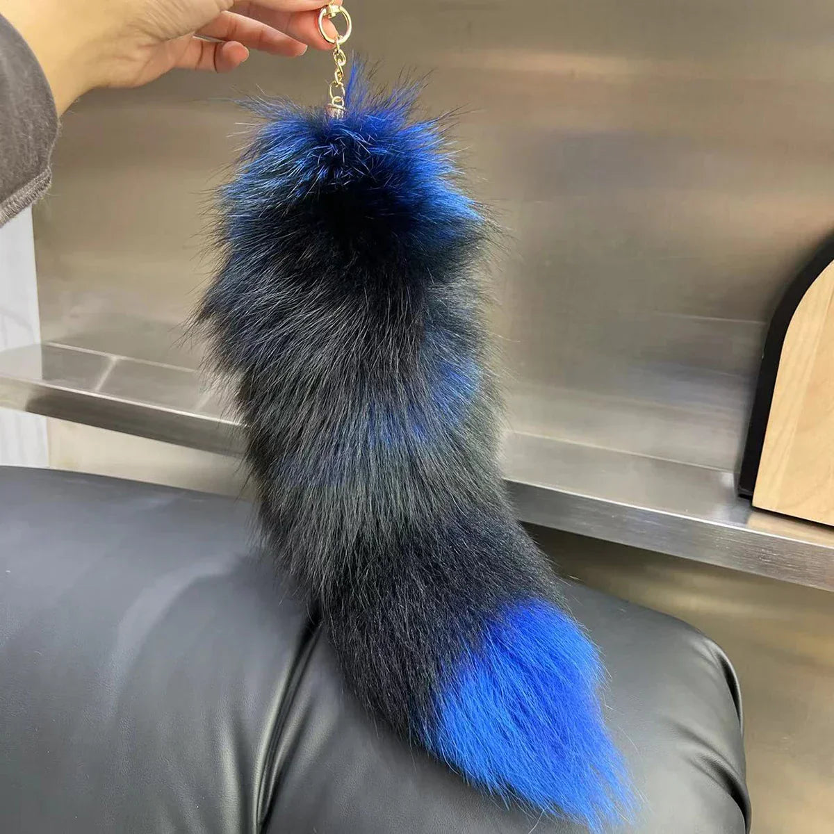 Real Fox Fur Tail Keychain Wolf Tail Fur