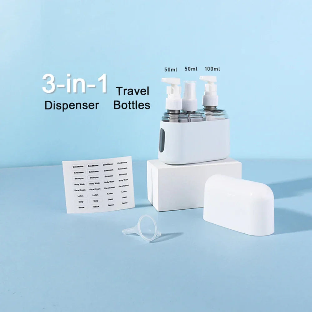 3 In 1 50ml and 100ml Travel Bottles