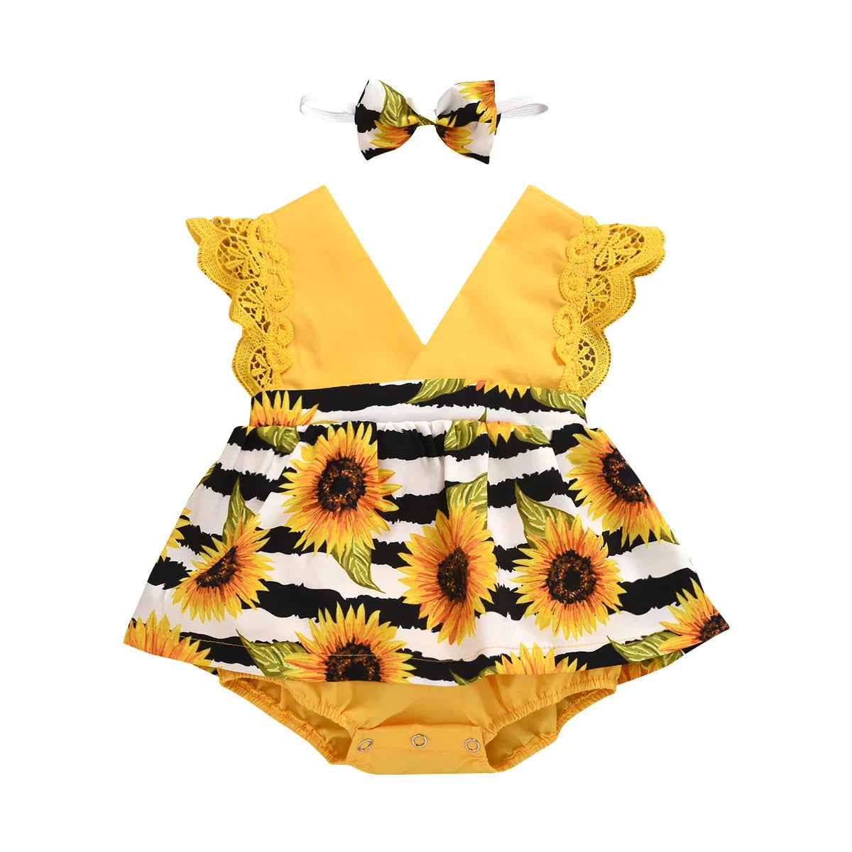 Newborn Baby Girl Princess Rompers Floral Print Sleeveless