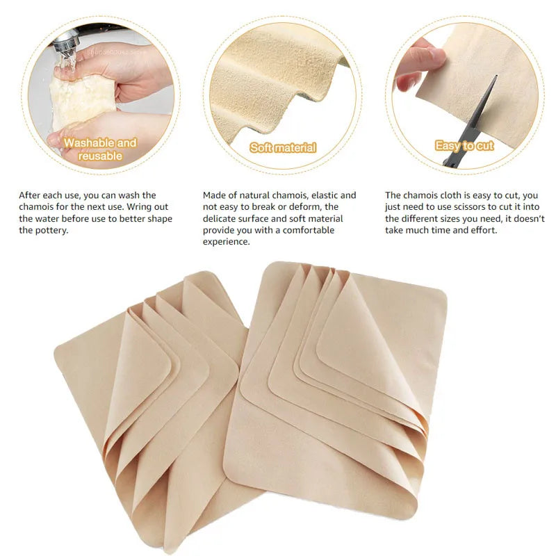 Pottery Tools Chamois for Smoothing Pot Rim Clay