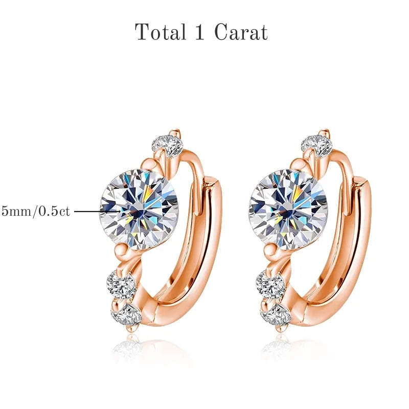 TBCYD 5mm D Color Moissanite Hoop Earrings For