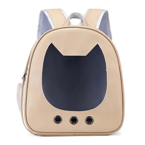 Cat Carrier Bag PU Portable Travel Outdoor Backpack