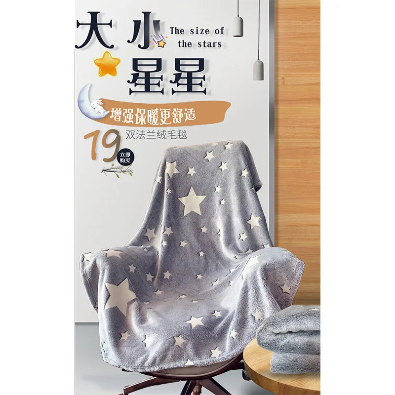 Glow in The Dark Throw Blanket Luminous Unicorns