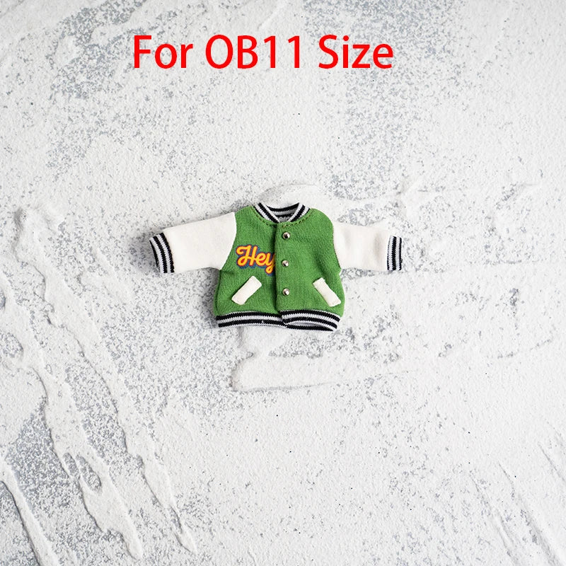 Ob22 24 Doll Baseball Jacket Clothes Ob11 Doll Sport Coat With Zipper For Ob11, Ymy、Licca、Azones、Ob24、Ob27 Doll Accessories