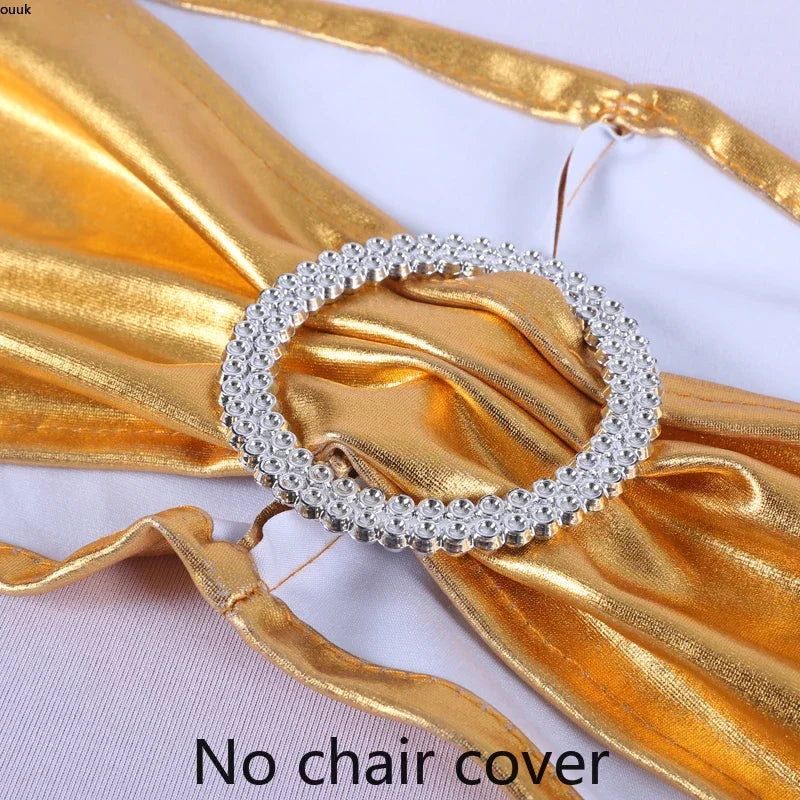 50pcs/Lot Metallic Gold silver Chair Sashes Wedding Chair
