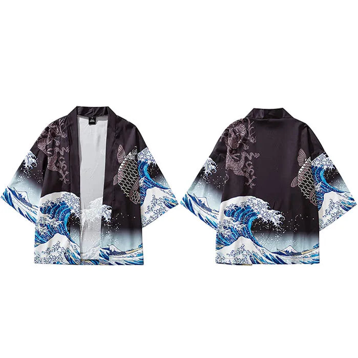 2023 Harajuku Kimono Jacket Japanese Kanagawa Great Wave