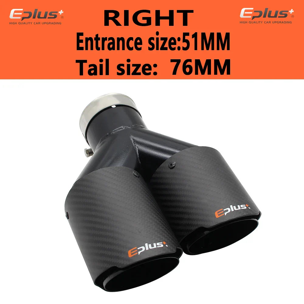 EPLUS Car Carbon Fiber Matte Muffler Tip Y