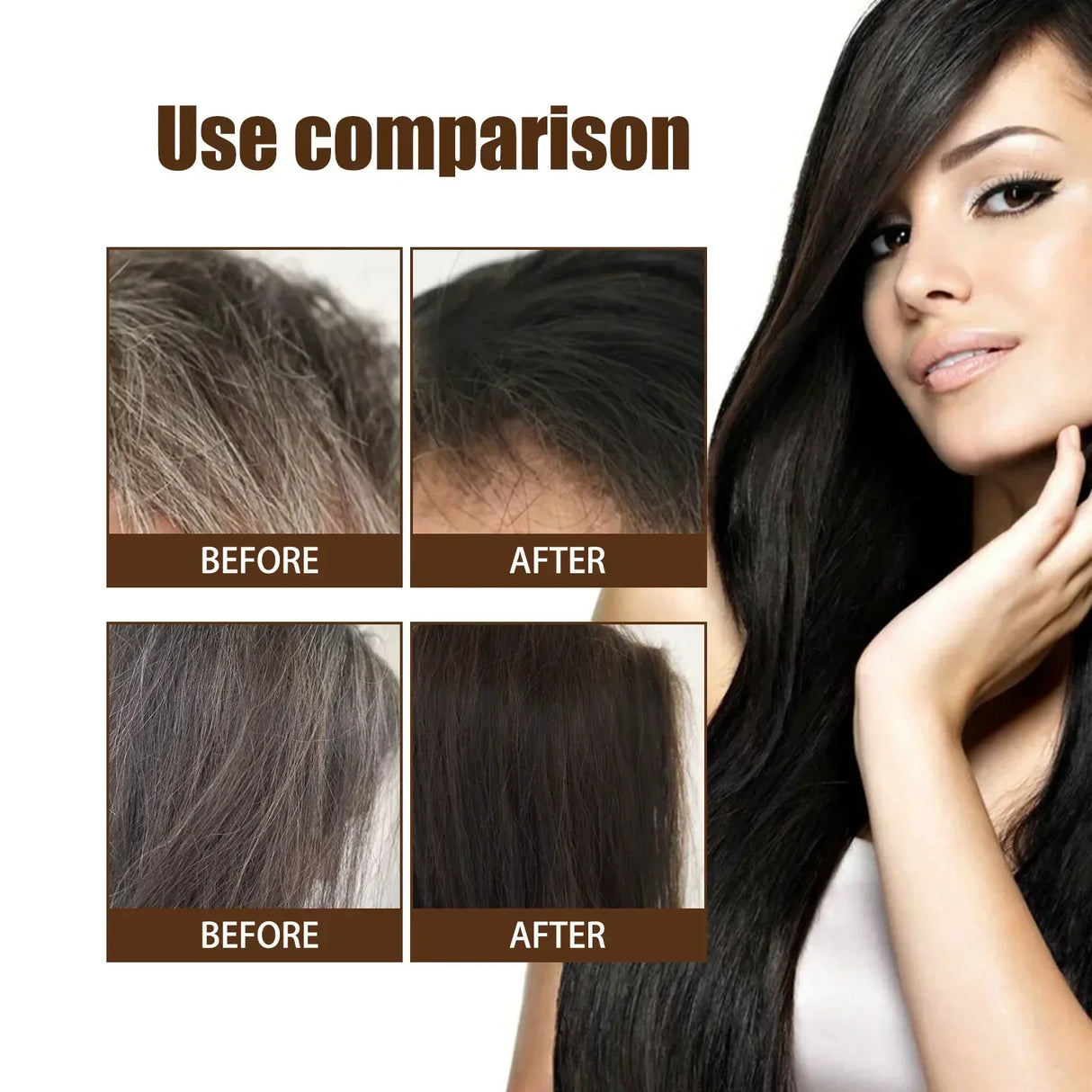 Gray Hair Treatment Serum White to Black Natural