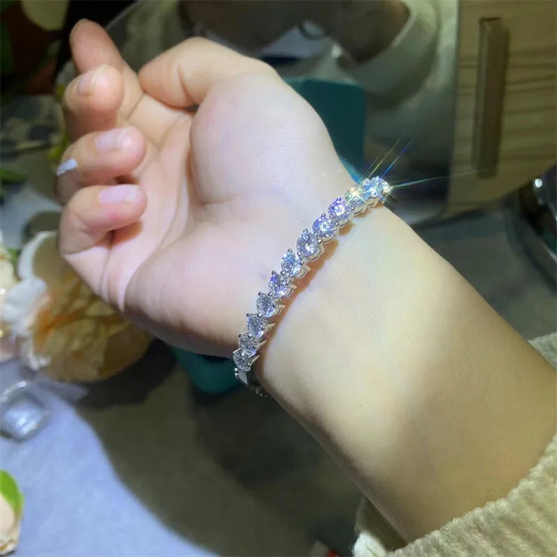 COSFIX D Color Women's Bracelet Round Cut Moissanite