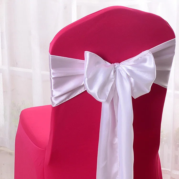 10/50/100pcs Satin Chair Bow Sashes Wedding Chair Knots