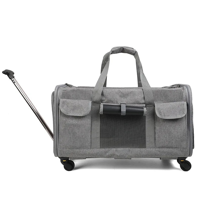 Pet Trolley Case Detachable Universal Wheel Breathable Foldable