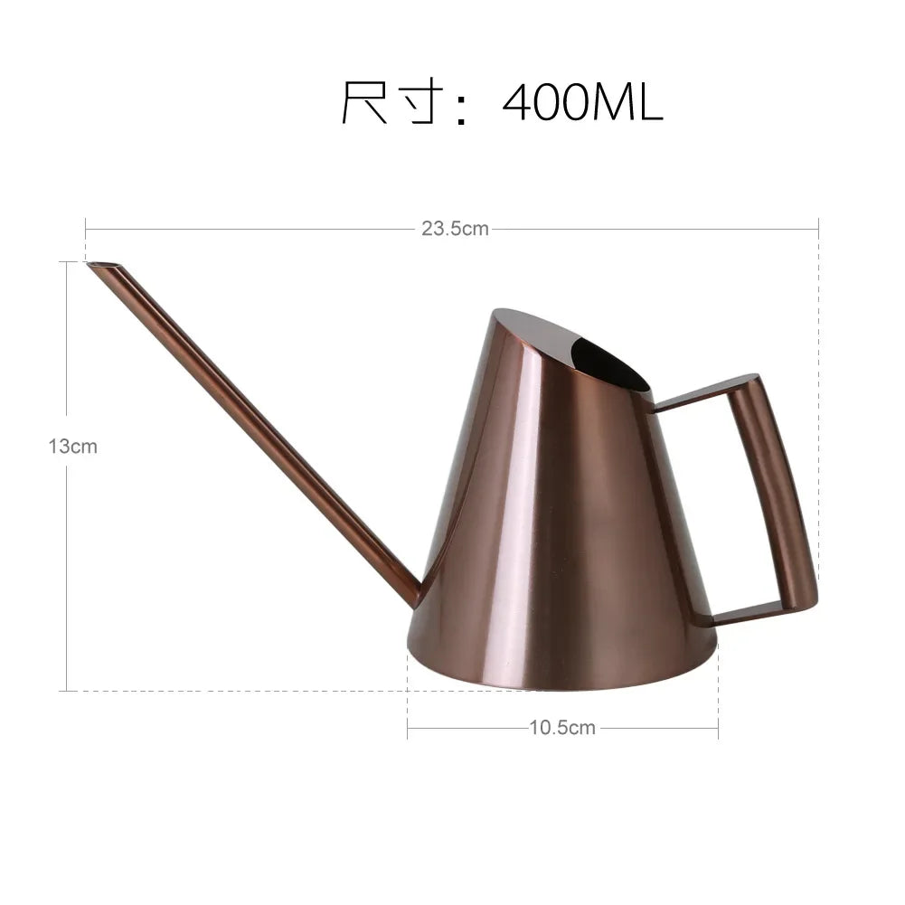 Stainless Steel Long Spout Watering Cans Golden Bronze