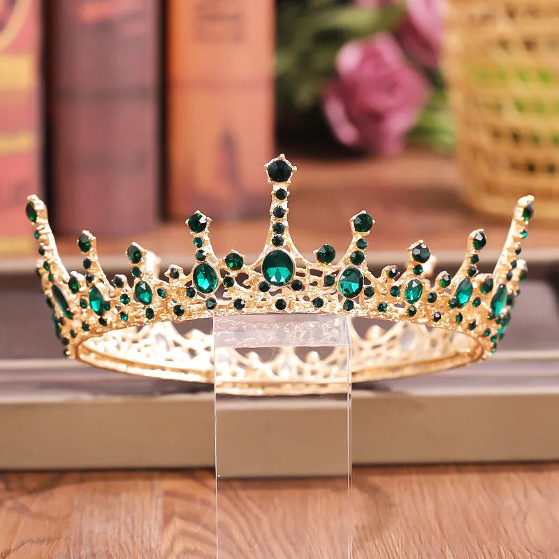 Crystal Rhinestone Round Crown Tiara Hair Jewelry Wedding