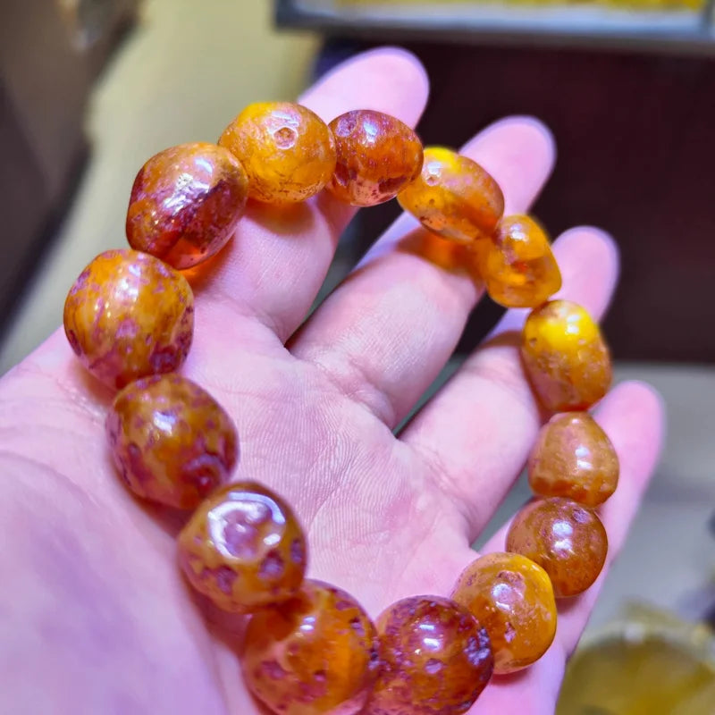Natural Raw Amber Bracelet Men Women Healing Gemstone