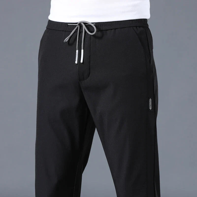 Ice Silk Men's Pants 2024 Summer New Black