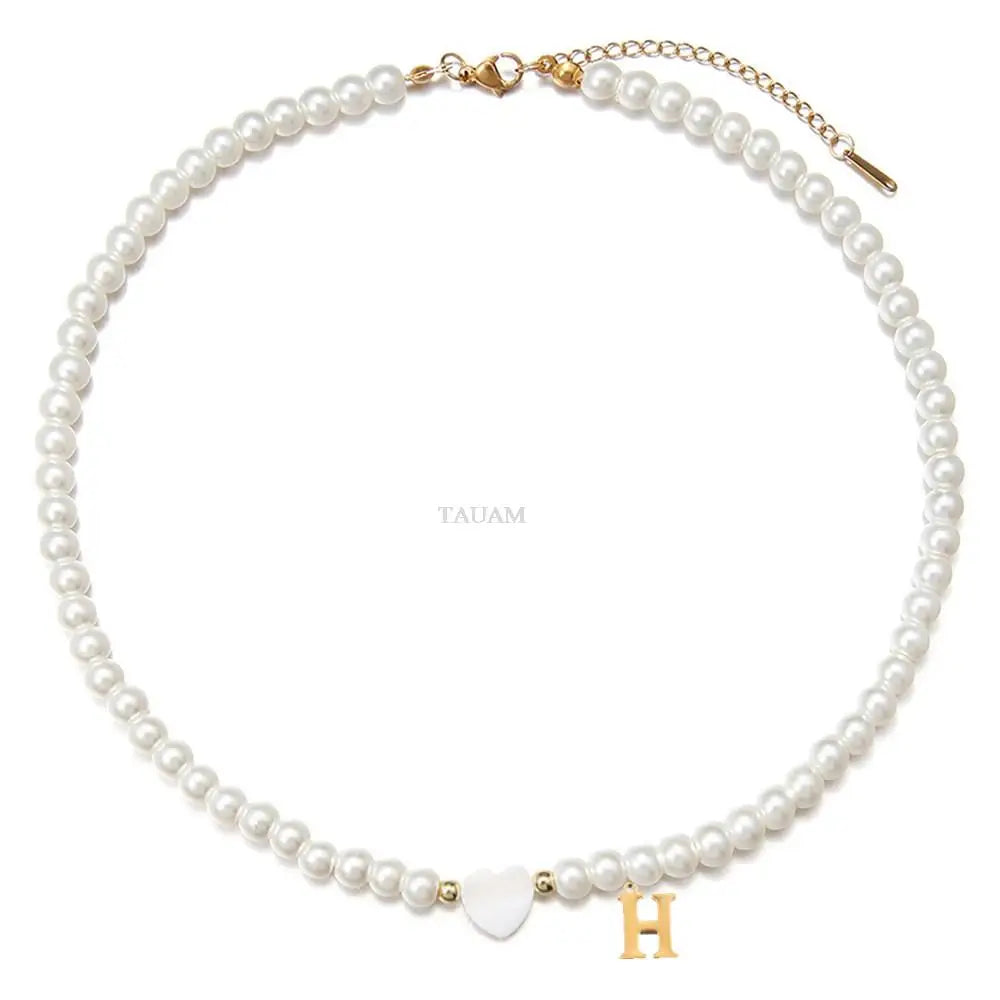 New Trendy Stainless Steel 26 Letter Shell Heart