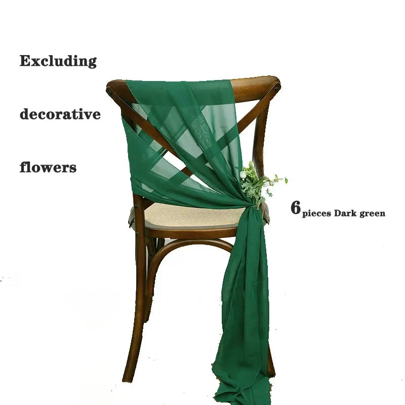 6PCS RUST Chiffon Chair Sashes 30 x 270cm