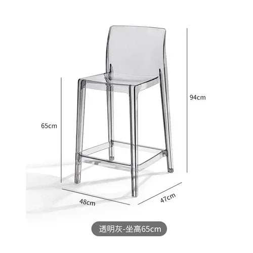Nordic Acrylic Transparent Bar Chairs Modern Backrest Household
