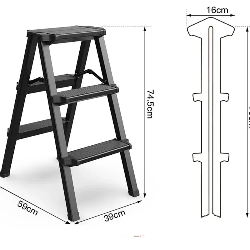 Multifunctional High Stools Kitchen Thickened Aluminum Ladder Chair