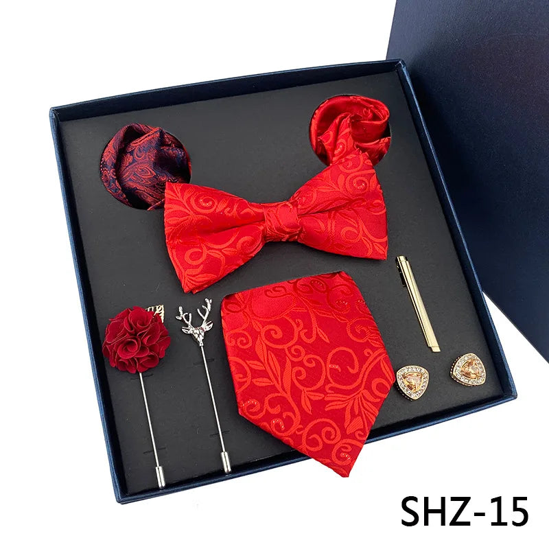 Men's Tie Set Gift Box Fashion Brand Bowtie